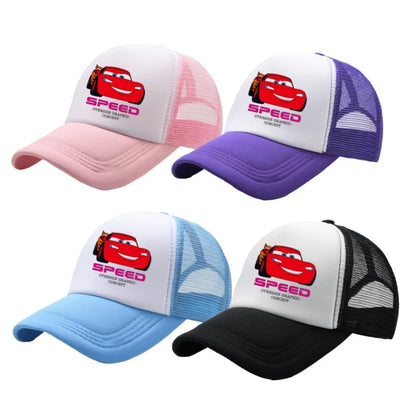 Anime Cars Lightning McQueen Cartoon Figure Print Fashion Baseball Cap Girls Boys Summer Casual Adjustable Sun Hat Birthday Gift