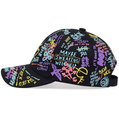 Fashion Graffiti Printing Baseball Cap Outdoor Cotton Casquatte Hat Men Women Summer Sun Hats Adjustable Hip Hop Caps