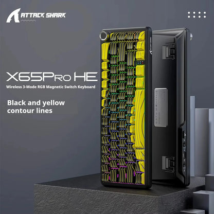 Attack Shark X65 PRO HE Magnetic Switch Keyboards 8K RT0.001mm Side Engraving Bluetooth Wireless Gaming Keyboards Windows Mac PC