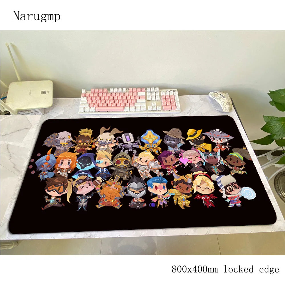 Podkładka pod mysz Overwatch 80x40cm, gamingowa podkładka na biurko, duża mata dla gracza na PC, prezent na Halloween do komputera i notebooka