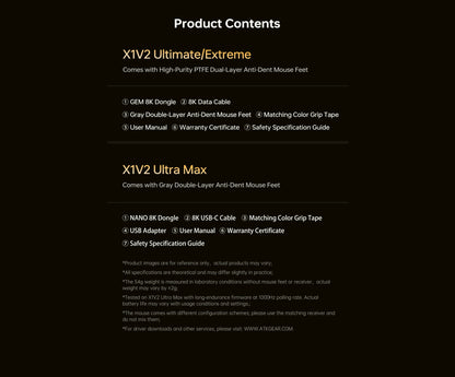 ATK Blazing Sky X1 V2 Wireless Gaming Mouse, Dual Mode 8K PAW3950 Ultra Esports Mouse, Ergonomic Rechargeable Wireless Gaming Mouse for Gaming & Office
