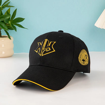 1pc unisex baseball cap with embroidered New York logo and stars - Lightweight cap, stretchable for adjustable buckle outdoor fi