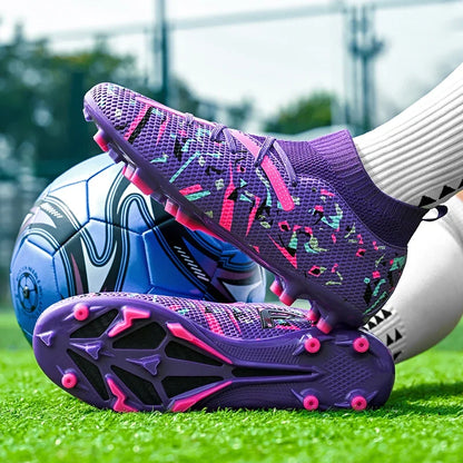 Chaussures de football pour hommes, chaussures de soccer professionnelles, chaussures de futsal d'extérieur, chaussures de soccer unisexes pour terrain synthétique, chaussures de soccer respirantes pour entraînement et mat