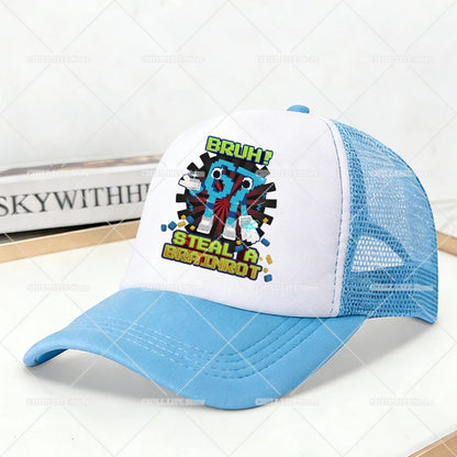 Steal A Brainrot Mesh Baseball Caps Cartoon 67 Six Seven Adult Kids Sports Hats Boys Girls Summer Outdoor Sunshade Peaked Caps