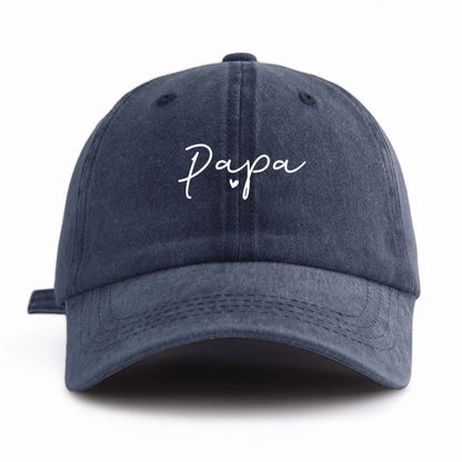 1Pc PAPA Print Washed Baseball Cap,Classic Casual Retro Adjustable Lightweight Sun Protection Versatile Driver Cap for DailyWear