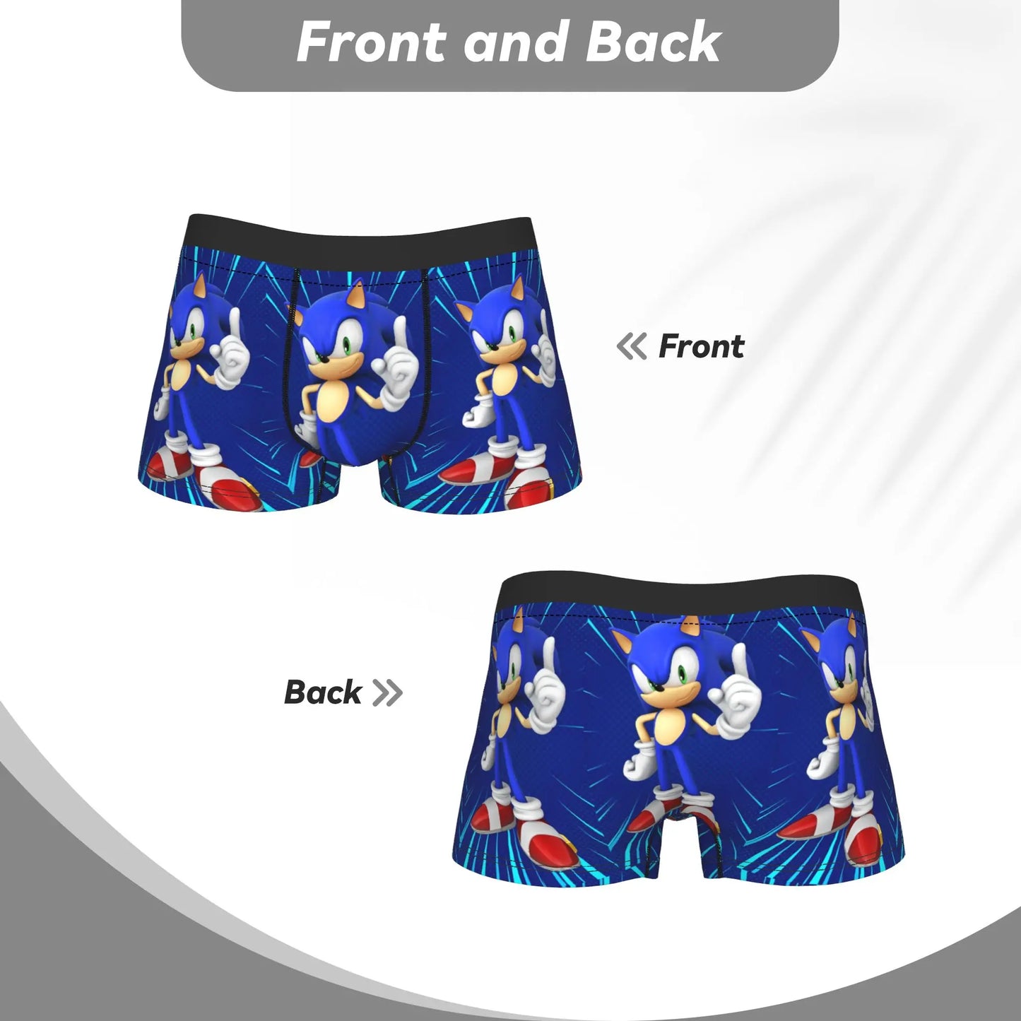 S-Sonic Retro Game Cartoon Underwear  Printed Boxershorts Quality Men Panties Elastic Boxer Brief Birthday Present