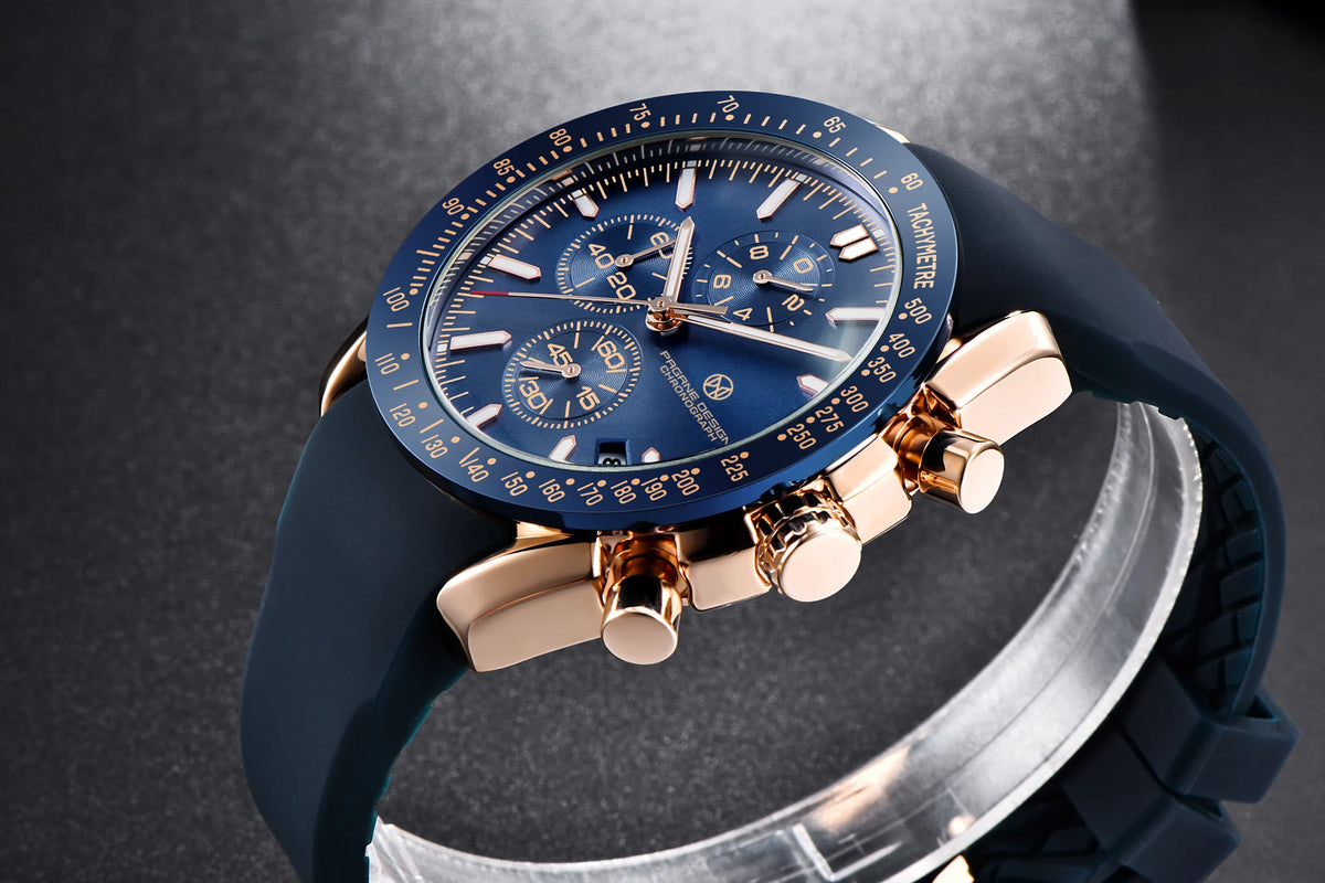PAGANI DESIGN New 45mm Men Quartz Watch Rubber Belt Men's Luxury Watch Fashion Casual Sports Male Clock Relogio Maasculino