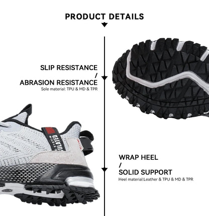 Baasploa professionele hardloopschoenen voor heren, lichtgewicht designer mesh sneakers voor heren, veterschoenen voor outdoor sport en tennis