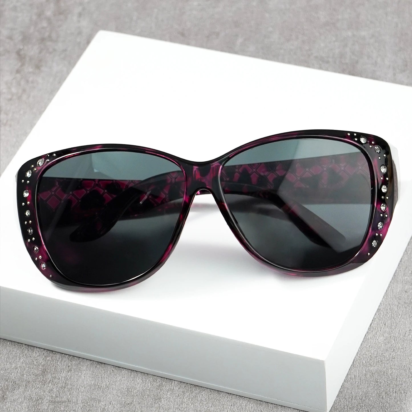 Rhinestone Fit Over Glasses Sunglasses Fashion Sun Glasses Fit Over GlitteringOversized Leopard Square Glasses