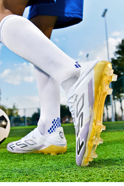 Sapatilhas de Homem Novas com Pitons para Relva, Ténis de Futebol de Alta Qualidade, Chuteiras de Futsal Antiderrapantes para Interior, Modelo Cano Alto para Exterior Mais Vendido