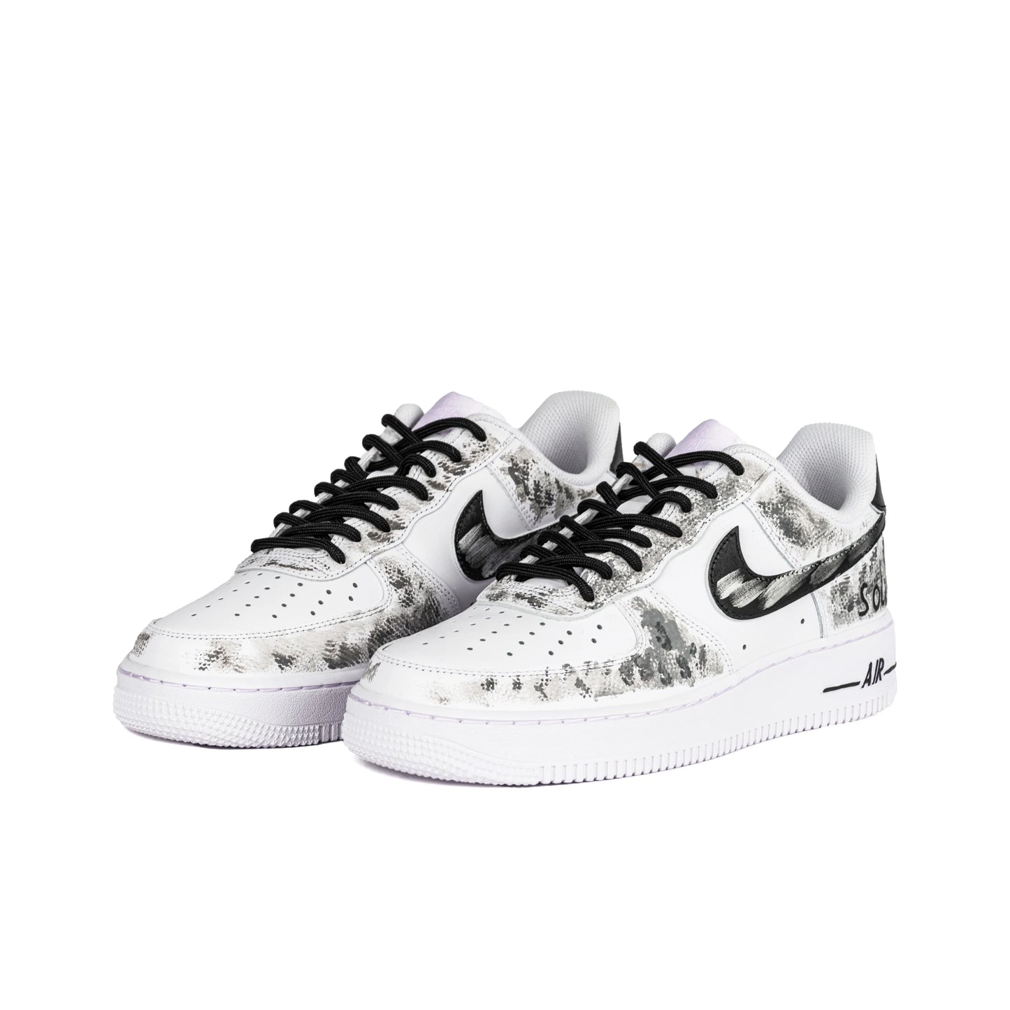 Nike Air Force 1 Cushioning Abrasion Resistant Cushioning, Wear Resistant Low top Skateboard Shoes Women's White Gray
