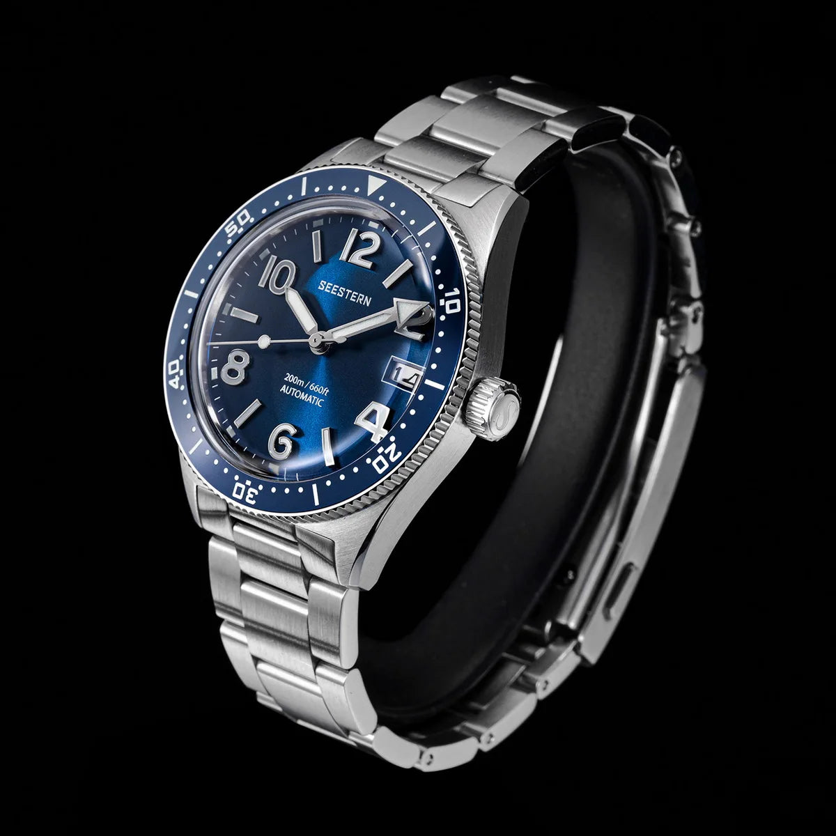 SEESTERN Diver Men's Watch Automatic Mechanical Wristwatches NH35 Movement Ceramic Bezel 20Bar Waterproof Sapphire Luminous S434-2