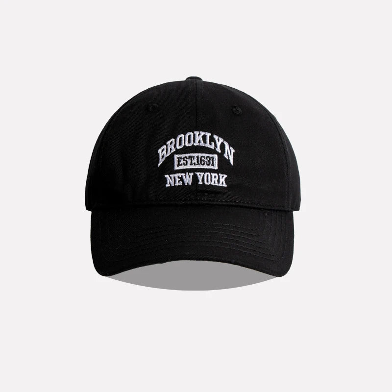 Baseballkeps i mjuk bomull med broderade bokstäver för kvinnor och män, vardags- och friluftssport, med böjd skärm, unisex, hiphop- och pappakepsar