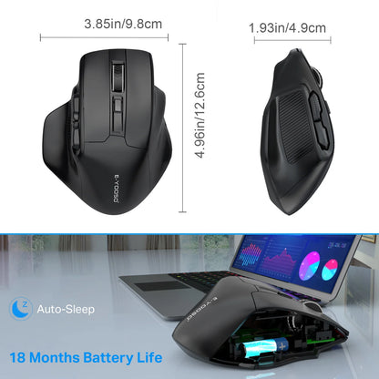 E-YOOSO 2.4G bezdrátová myš PAW3212 4800 DPI ergonomická myš herní myš kancelářská myš pro notebook PC, laptop a MacBook