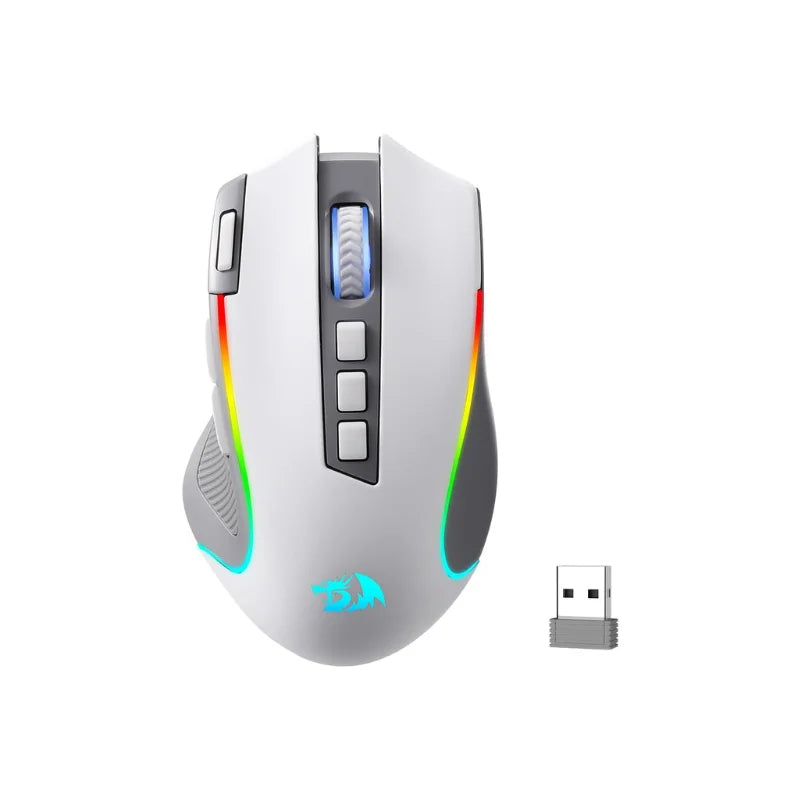 Redragon M612 PRO RGB BT 2.4G gamingmus, 8000 DPI trådløs optisk, 9 programmerbare knapper, 7 baggrundsbelyste tilstande, B