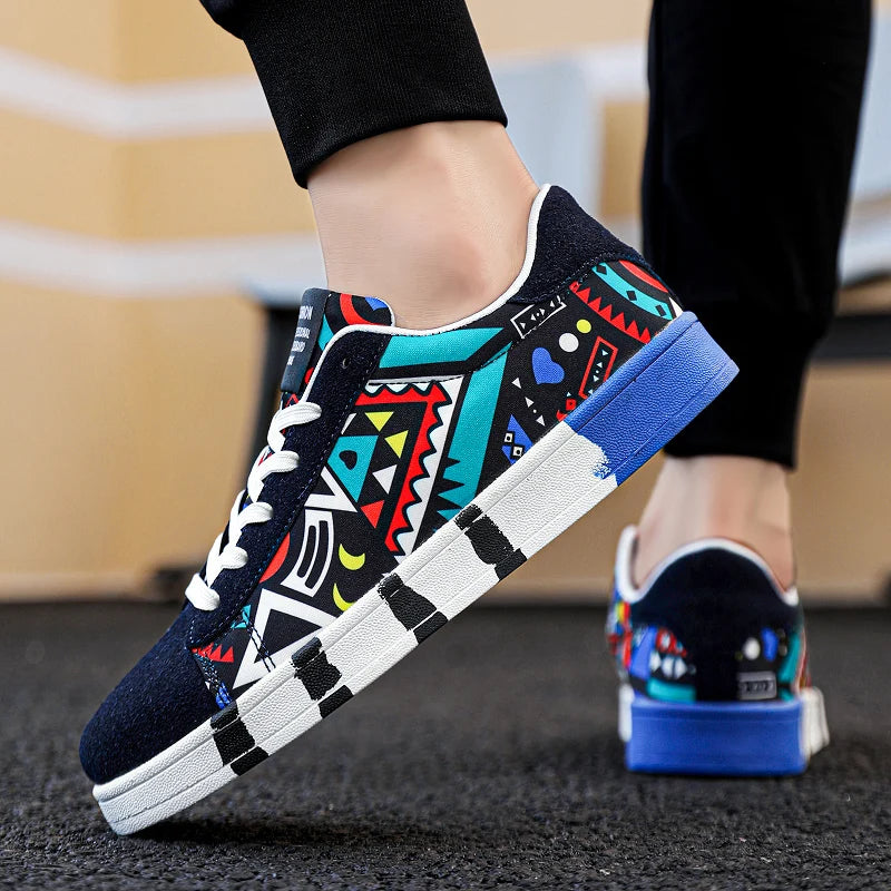 YRZL skateboard-sko til mænd, sneakers i kanvas, afslappede og åndbare gåsko, lette flade sko til mænd, trendy streetwear-sportssko