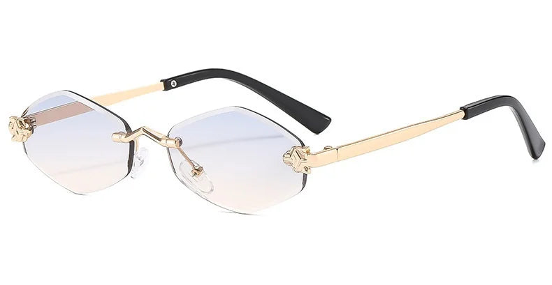 Frameless Rhombus Personalized Women's Sunglasses,Elegant And Versatile Classic Sunglasses Luxury And High-End Sunglasses UV400.