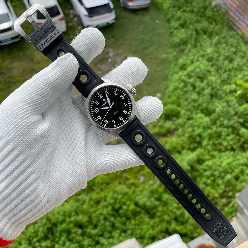 STEELFLIER Official SF743 Quartz Pilot Big Onion Crown Swiss Luminous VH31 20Bar Waterproof Sapphire Crystal Luxury Dive Watch