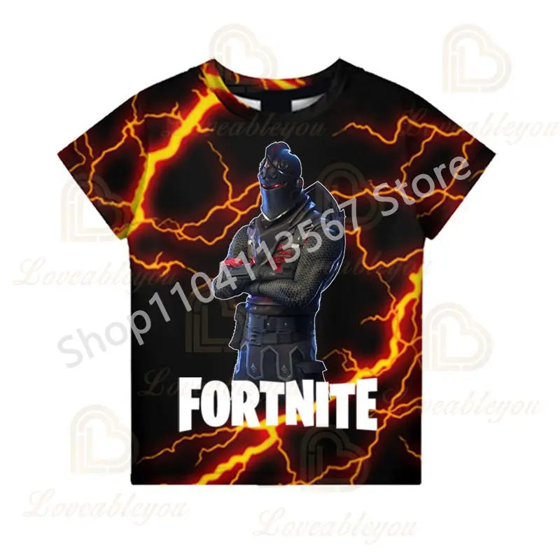T-shirt de Verão F-Fortnited para Crianças 100-160cm, Promoção Especial, para Meninos, Bebés e Crianças Pequenas, T-shirts Divertidas de Gaming, Moda para Meninas e Meninos, Presente de Aniversário
