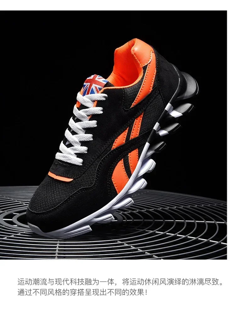 Brand Trend størrelse 46 47 48 slidstærke fitness-sneakers til mænd med støddæmpning, tyk sål og åndbare udendørs løbesko til mænd