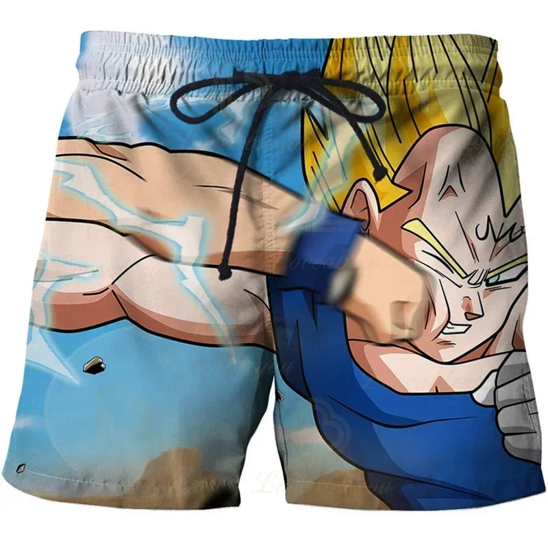 2026 Summer Dragon Ball Beijita Super Blue Saiyan 3D Printed Super Large Edition Beach Shorts, Comfortable and Breathable