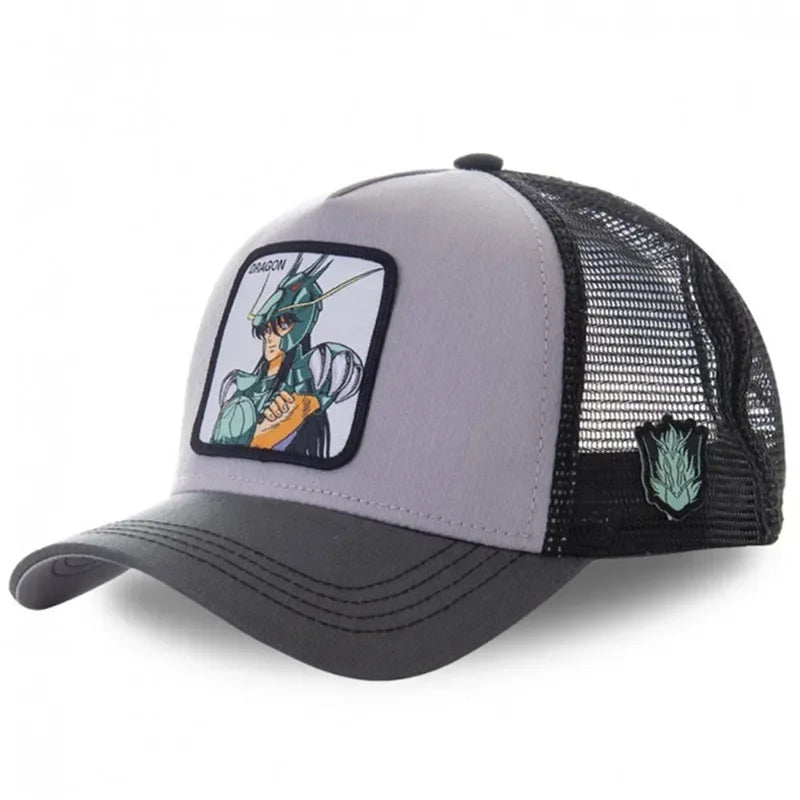 Saint Seiya Cotton Anime Cartoon Snapback Cotton Baseball Cap Men Women Hip Hop Dad Mesh Trucker Hat Dropshipping