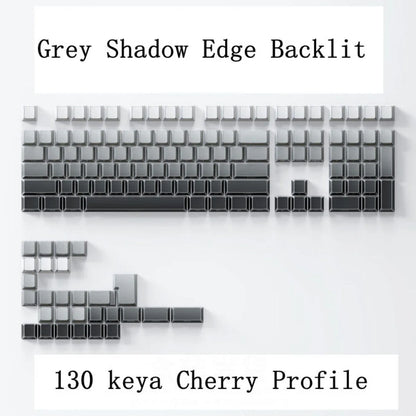 Shadow Keycap Side Print Edge Backlit PBT Shine Through White Black Macarons Cherry Profile 136 Key cap MX Gamer Keyboards AULA