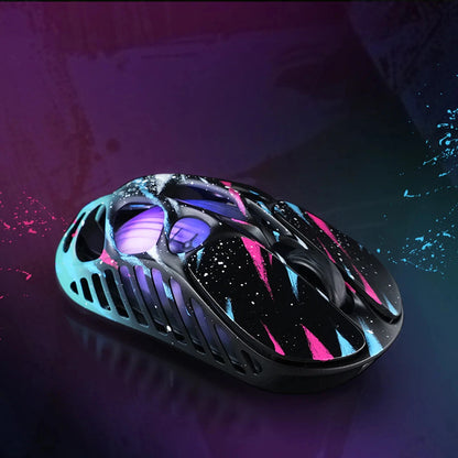 GravaStar Mercury X Pro trijų režimų belaidė žaidimų pelė, 8K imtuvas, lengvas magnio lydinio korpusas, ilga baterijos veikimo trukmė, RGB žaidimams