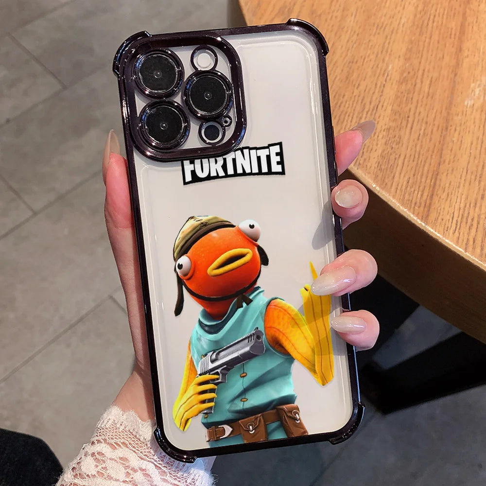 Etui na telefon Anime Fortnites Game Plating do Xiaomi Redmi A7 15 A3 15C 14C K50 A1 Note 15 14 13 12 12s Pro Plus 4G 5G, odporne na upadki