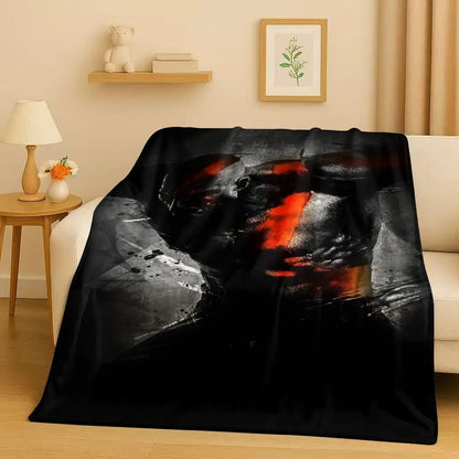 HD Kratos God of War Games Cartoon Gamer Flannel Blanket,Ultra Soft Warm Plush Throw for Home Bedroom Bed Sofa Cover Picnic Kids