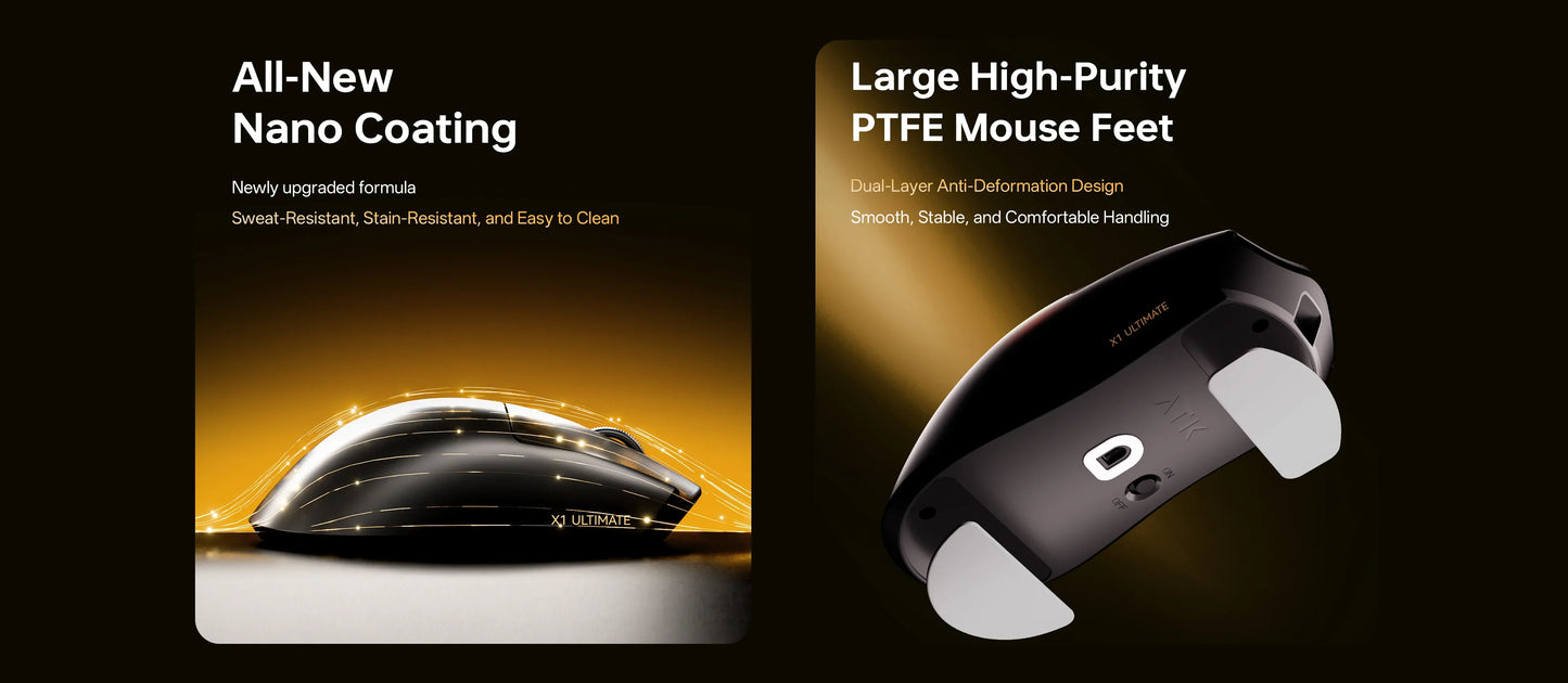 ATK Blazing Sky X1 V2 Wireless Gaming Mouse, Dual Mode 8K PAW3950 Ultra Esports Mouse, Ergonomic Rechargeable Wireless Gaming Mouse for Gaming & Office