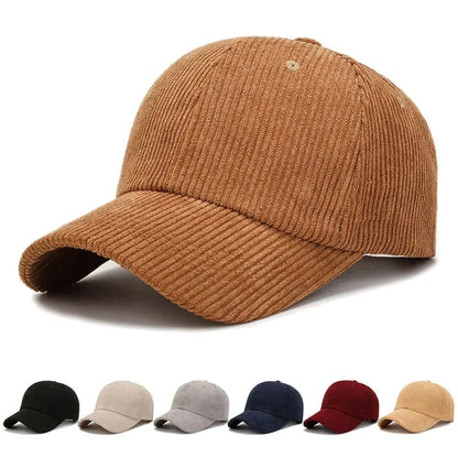 Unisex Corduroy Corduroy Baseball Cap Adjustable Sun Hat Hip Hop Cap Men