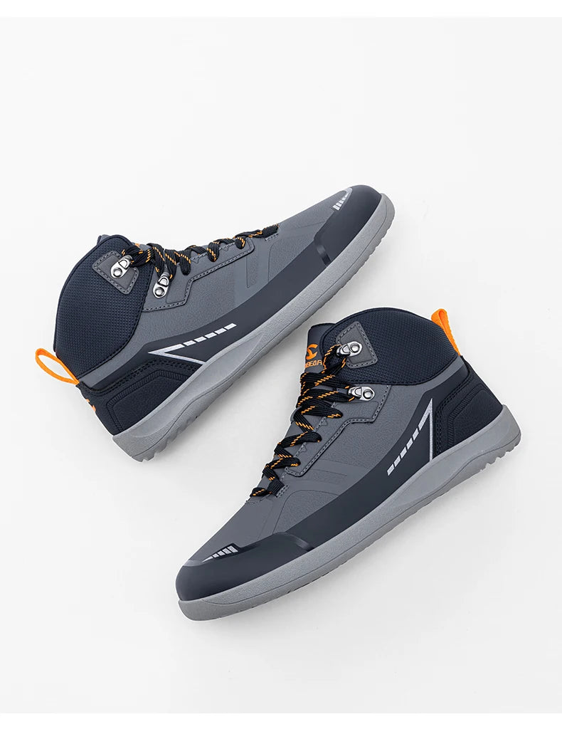 HOBIBEAR unisexe mi haut pieds nus chaussures hommes femmes bout large en cuir artificiel bottes de randonnée en plein air antidérapant chaussures de course