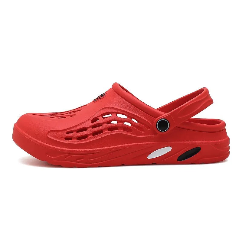 Sandales légères d'été pour hommes, chaussures décontractées, sabots troués, pantoufles plates de plage pour hommes, grande taille 49