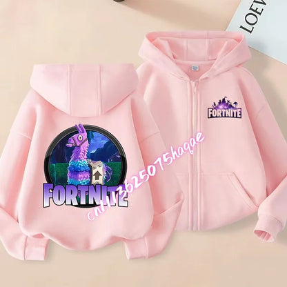 Nowa dziecięca bluza z kapturem Fortnites na zamek, kreskówkowa anime, casualowa i oddychająca kurtka dla chłopców, odzież dziecięca na wiosnę 2026