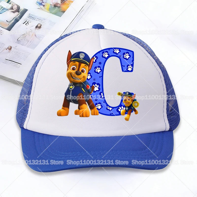 PAW Patrol Mesh Baseball Caps Cartoon Chase Letter Adult Kids Sports Hats Anime Summer Outdoor Sunshade Peaked Cap Boy Girl Gift