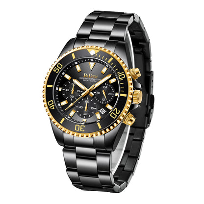 BIDEN Multi functional men's quartz watch luxury waterproof night light business style diving series casual fashion watch