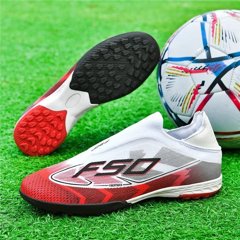 Nouvelles chaussures de football pour hommes, chaussures de sport à cheville haute, respirantes, pour futsal, antidérapantes, ultra-légères, chaussures de football de haute qualité pour matchs en extérieur.