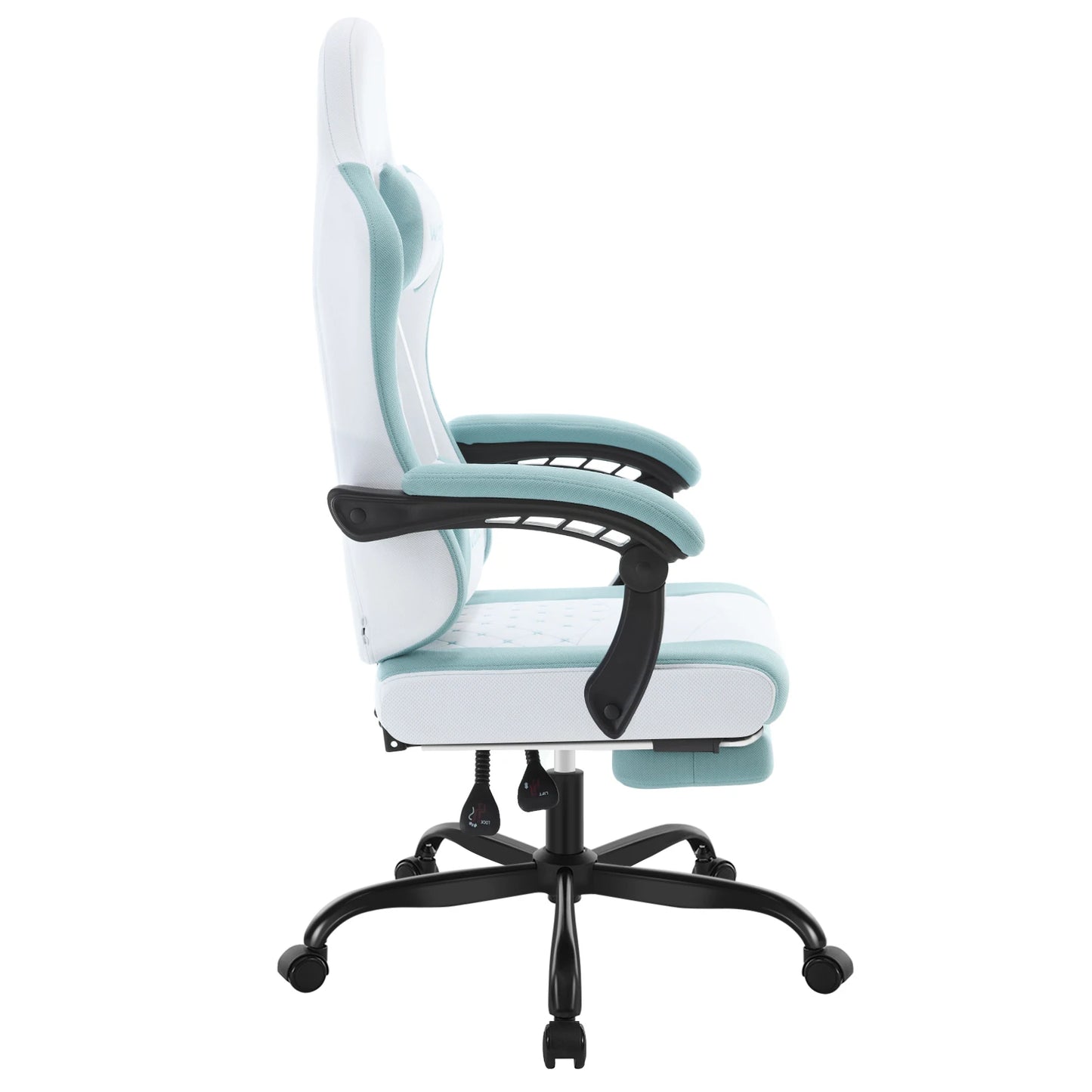 WOLTU sukamoji kompiuterio kėdė su masažo funkcija, ergonominė biuro kėdė su pagalvėle ir pakoju, reguliuojamo aukščio gaming kėdė