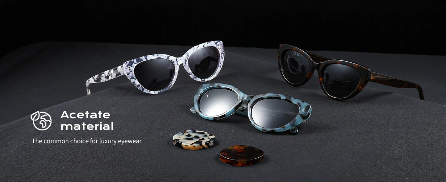 ZENOTTIC Retro Cat Eye Polarized Sunglasses Handmade Acetate UV400 Protection Sun Glasses Shade for Women