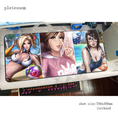 Mousepad gaming Overwatch με εκτύπωση HD 900x400x3mm, επιφάνεια για ποντίκι gamer για γραφείο υπολογιστή, οικονομικό mousemat για notebook και PC