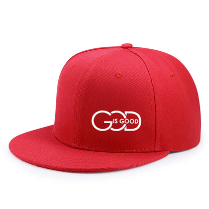 Unisex adjustable baseball cap street flat brim hat printed GOD IS GOOD casual headwear men and women fashion breathable outdoor