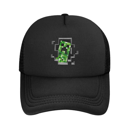 Vuxen Creepers stor urtavla videospel-trucker-keps nätbaseballkeps polyesterhatt solhatt justerbar racingkeps sommar