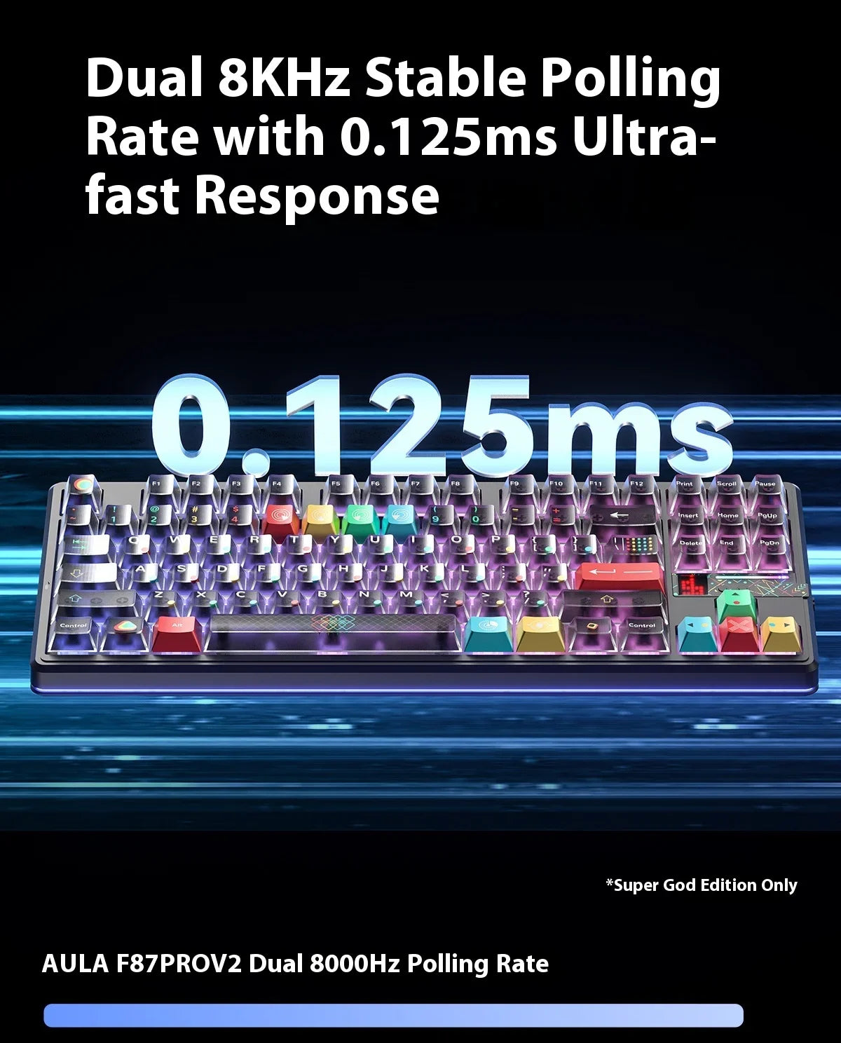 AULA F87 Pro V2 Mechanical Keyboard 3-modes Wireless 12000mAh Long Battery Life Hot-Swap RGB Customi E-Sports Keyboard PC Gaming