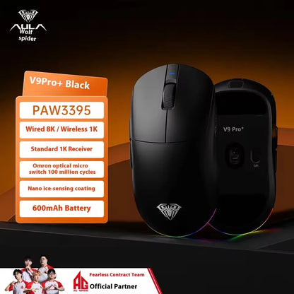 Aula V9 Ultra Wireless – bezprzewodowa mysz gamingowa e-sportowa, podwójne 8k, 3 tryby, PAW 3950, 8k, 55g, lekka ergonomiczna mysz, personalizowane akcesorium PC