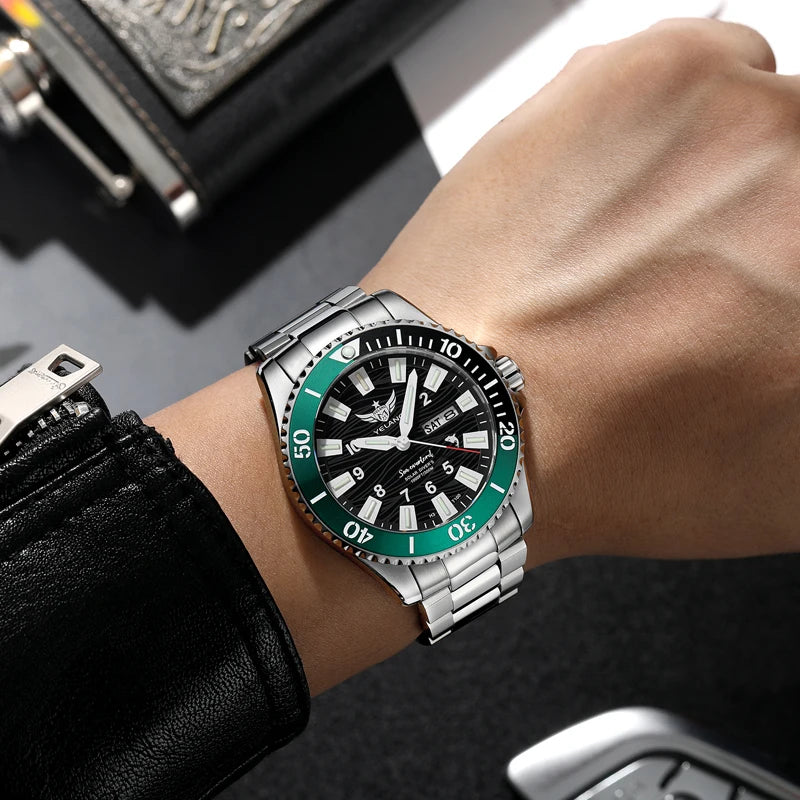 Yelang V1217 42mm Japan Eco-Drive Solar Watch Men's Watch 300M Diver Watch  30ATM Professional Waterproof  Sapphire Luminous