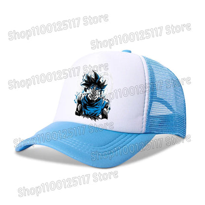 Dragons Ball Baseball Cap Anime Printed Caps Breathable Peaked Hat Cartoon Goku Summer Sports Snapback Mesh Sunhat Children Gift