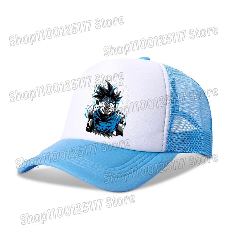 Dragons Ball Baseball Cap Anime Printed Caps Breathable Peaked Hat Cartoon Goku Summer Sports Snapback Mesh Sunhat Children Gift