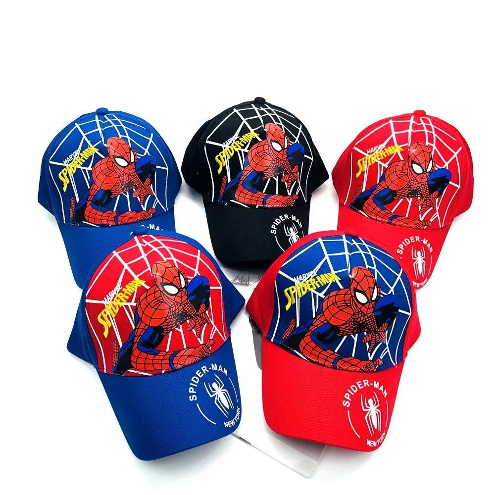 Summer children's hat, Marvel Spider-Man cartoon sun hat, net hat