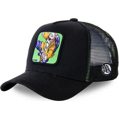 New Dragon Ball Son Goku Cap Summer Travel Peaked Cap Men's Embroidery Hip-Hop Cap Style Sun Visor Adjustable Trucker Mesh Cap
